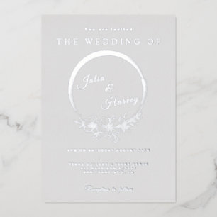 Uitnodiging tot Folie van Elegant Silver Gray Wedd