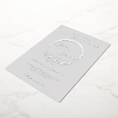 Uitnodiging tot Folie van Elegant Silver Gray Wedd (Gedraaid)