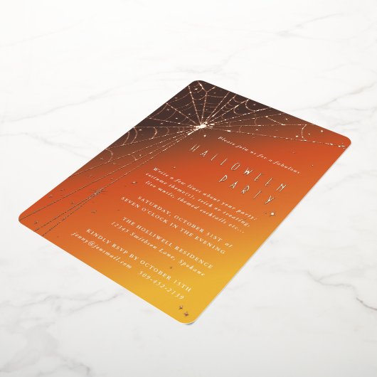 Uitnodiging tot Folie van Elegant Spider Web Hallo (Gedraaid)