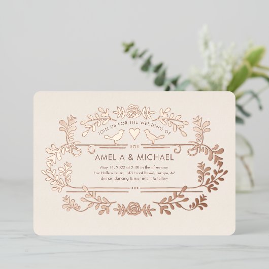 Uitnodiging tot Folie van het huwelijk (Staand Voorkant)