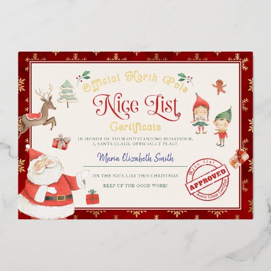 Uitnodiging tot Folie van het Nice-lijstcertificaa (Voorkant)