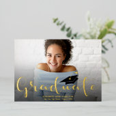 Uitnodiging tot Folie van hoge-schoolaankondiginge (Staand Voorkant)