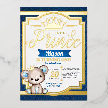 Uitnodiging tot Folie van Koninklijke Prins Birthd