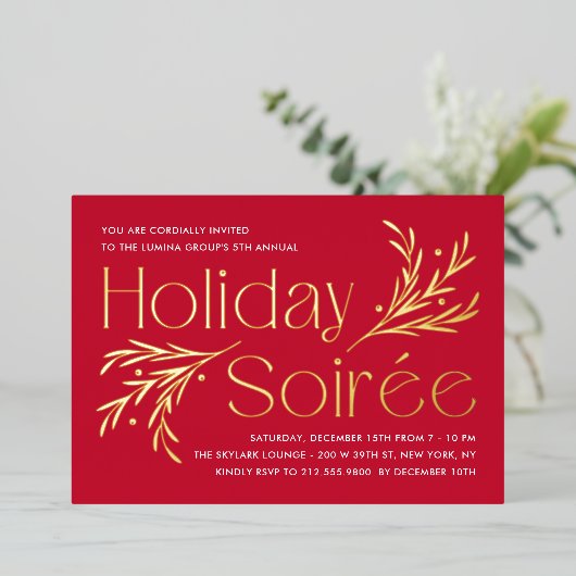 Uitnodiging tot Folie van Lavish Soirée (Staand Voorkant)