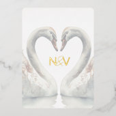 Uitnodiging tot Folie van Monogram Weddenschappen (Voorkant)