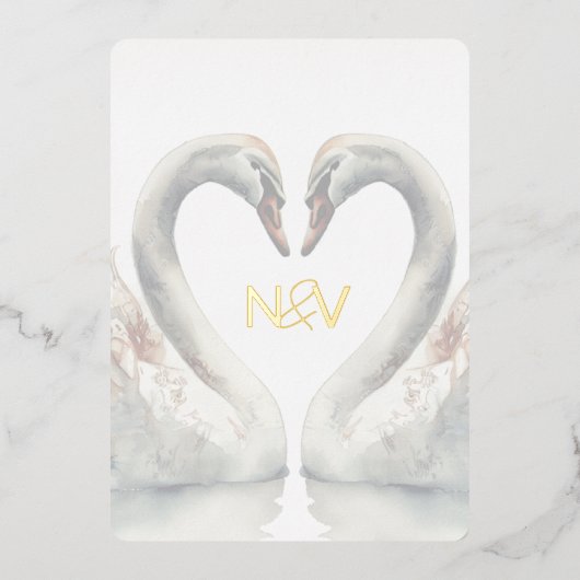 Uitnodiging tot Folie van Monogram Weddenschappen (Voorkant)