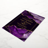 Uitnodiging tot Folie van Paarse en goudweddenscha (Gedraaid)