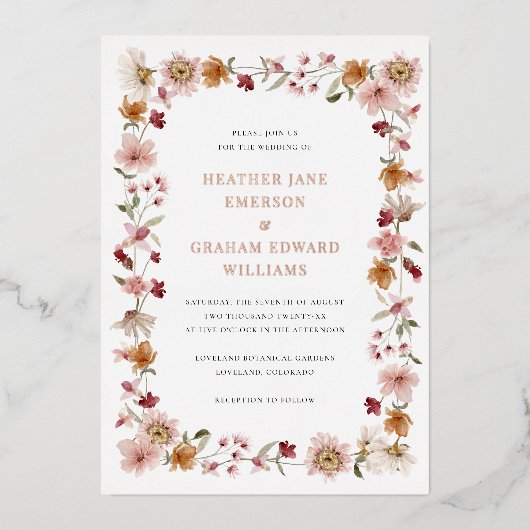 Uitnodiging tot Folie van Rustic Wedding (Voorkant)