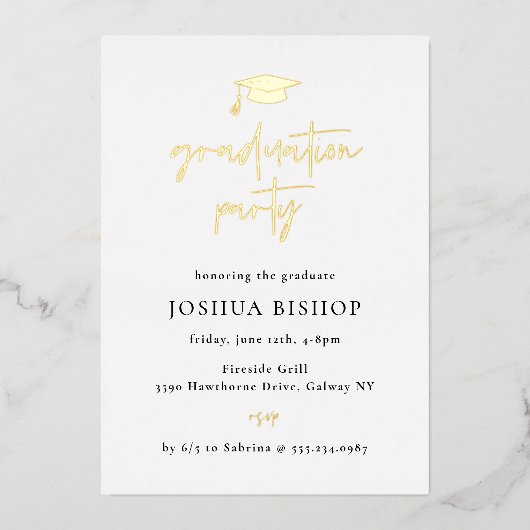 Uitnodiging tot Folie van scripted Graduation Part (Voorkant)