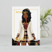 Uitnodiging tot Folie van Shopping Girl Birthday P (Staand Voorkant)