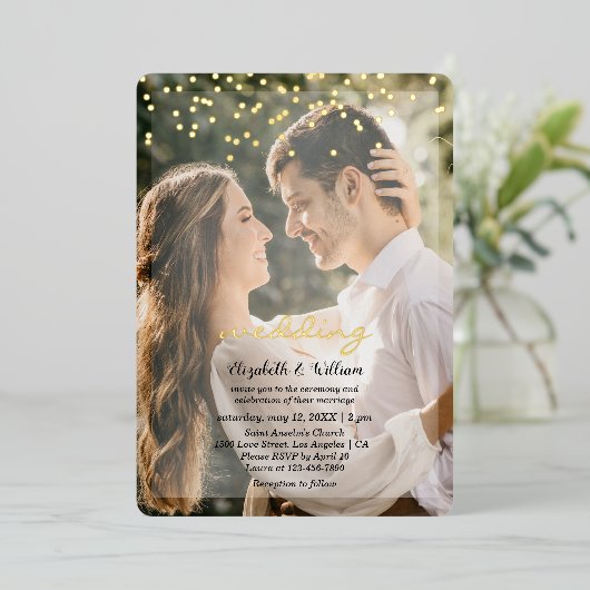 Uitnodiging tot Folie van speciale bruiloft twee f (Staand Voorkant)