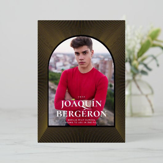 Uitnodiging tot Folie van Starburst Afstuderen (Staand Voorkant)