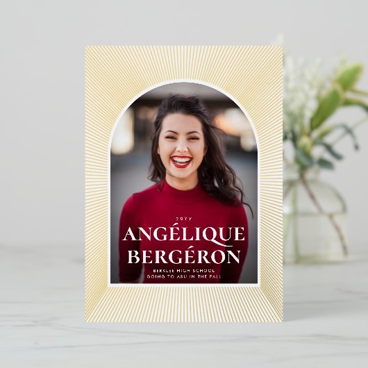 Uitnodiging tot Folie van Starburst Afstuderen (Staand Voorkant)