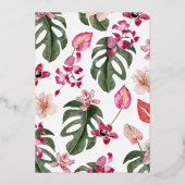 Uitnodiging tot Folie van tropische Floral Wedding (Achterkant)