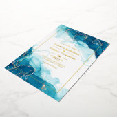 Uitnodiging tot Folie van Turquoise en Gold Ink We (Gedraaid)