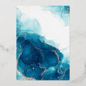 Uitnodiging tot Folie van Turquoise en Gold Ink We (Achterkant)