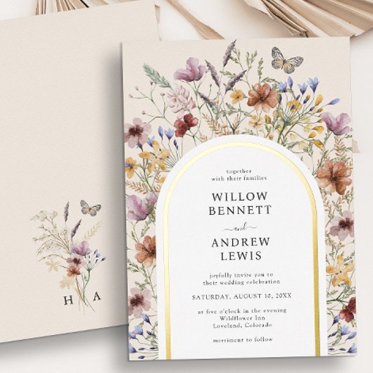 Uitnodiging tot Folie van Wildflower Wedding