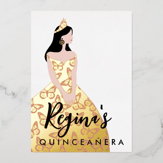 Uitnodiging tot Folie via Quinceañera bewerken (Voorkant)