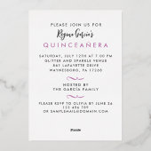 Uitnodiging tot Folie via Quinceañera bewerken (Achterkant)