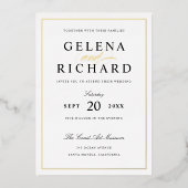 Uitnodiging tot Folie voor Elegant Black en Gold W (Voorkant)