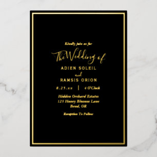 Uitnodiging tot Folie voor Elegant Modern Black Go