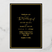 Uitnodiging tot Folie voor Elegant Modern Black Go (Voorkant)