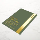 Uitnodiging tot Folie voor groene monogram weddens (Gedraaid)