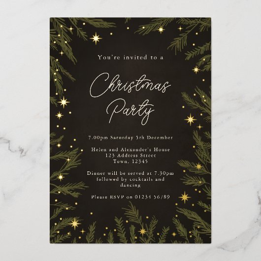 Uitnodiging tot Folie voor kerstfeestdagen met ele (Voorkant)