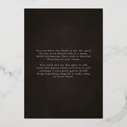 Uitnodiging tot Folie voor kerstfeestdagen met ele (Achterkant)