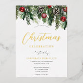 Uitnodiging tot Folie voor kerstfeestelijke feestd (Voorkant)