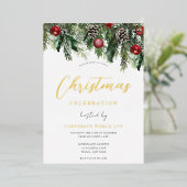 Uitnodiging tot Folie voor kerstfeestelijke feestd (Staand Voorkant)