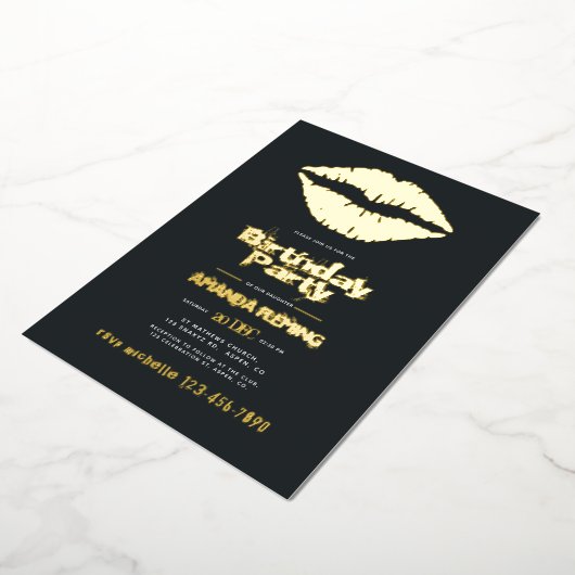 Uitnodiging tot Folie voor zwarte en gouddag (Gedraaid)