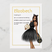 Uitnodiging tot Folie voor zwarte en goudhalloween (Voorkant)