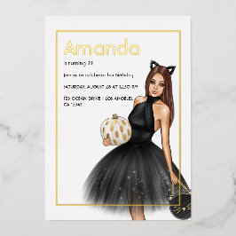 Uitnodiging tot Folie voor zwarte en goudhalloween