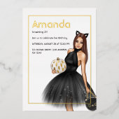 Uitnodiging tot Folie voor zwarte en goudhalloween (Voorkant)