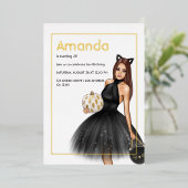 Uitnodiging tot Folie voor zwarte en goudhalloween (Staand Voorkant)