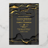 Uitnodiging tot Folie voor zwarte en goudinktweduw (Voorkant)