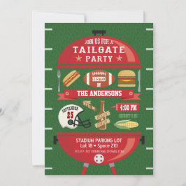 Uitnodiging tot Football van Tailgate Party BBQ