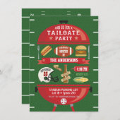 Uitnodiging tot Football van Tailgate Party BBQ (Voorkant / Achterkant)