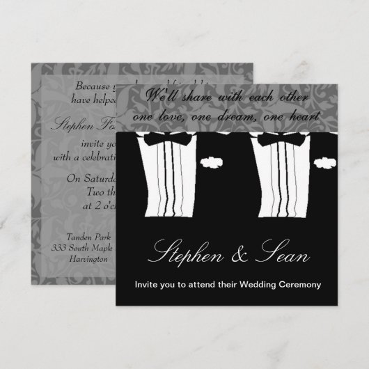 Uitnodiging tot Gay Wedding Ceremony (Voorkant / Achterkant)