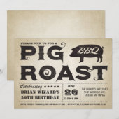  uitnodiging tot geboorte Pig Roast BBQ (Voorkant / Achterkant)