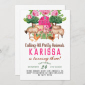 Uitnodiging tot geboorte van Boerderij van hobbydi (Voorkant / Achterkant)