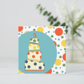 uitnodiging tot geboorte van kinderen - Stippen (Staand voorkant)