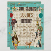 Uitnodiging tot geboorte van partijdieren (Voorkant / Achterkant)