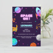 Uitnodiging tot geboorte van Purle Blue Space (Staand voorkant)