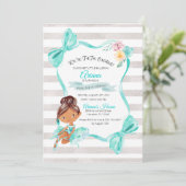 Uitnodiging tot geboorte van Tutu Excited Ballerin (Staand voorkant)