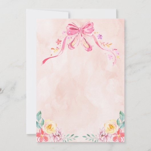 Uitnodiging tot geboorte van Tutu Excited Ballerin (Achterkant)