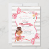 Uitnodiging tot geboorte van Tutu Excited Ballerin (Voorkant)