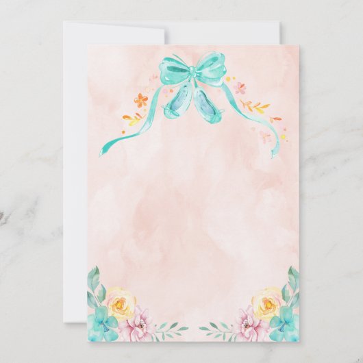 Uitnodiging tot geboorte van Tutu Excited Ballerin (Achterkant)