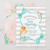 Uitnodiging tot geboorte van Tutu Excited Ballerin (Voorkant / Achterkant)